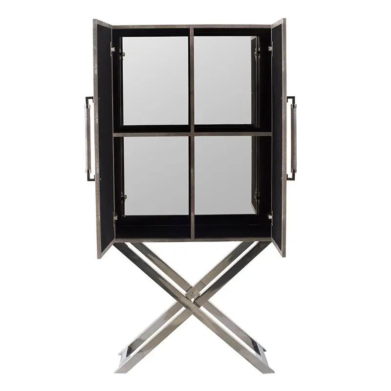 Cabinet - Silver - Faux Leather by Unique Piece Furniture