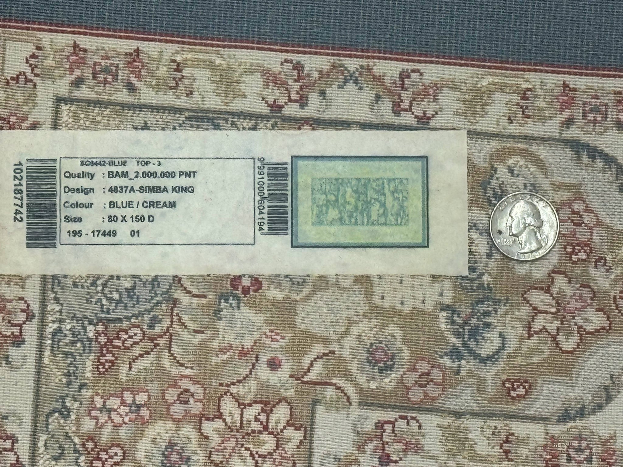 Turkish Silk Hunting Scene Rug 2.6 x 5, Dark Steel Blue & Ivory, Bamboo Silk, New by Jewel Rugs