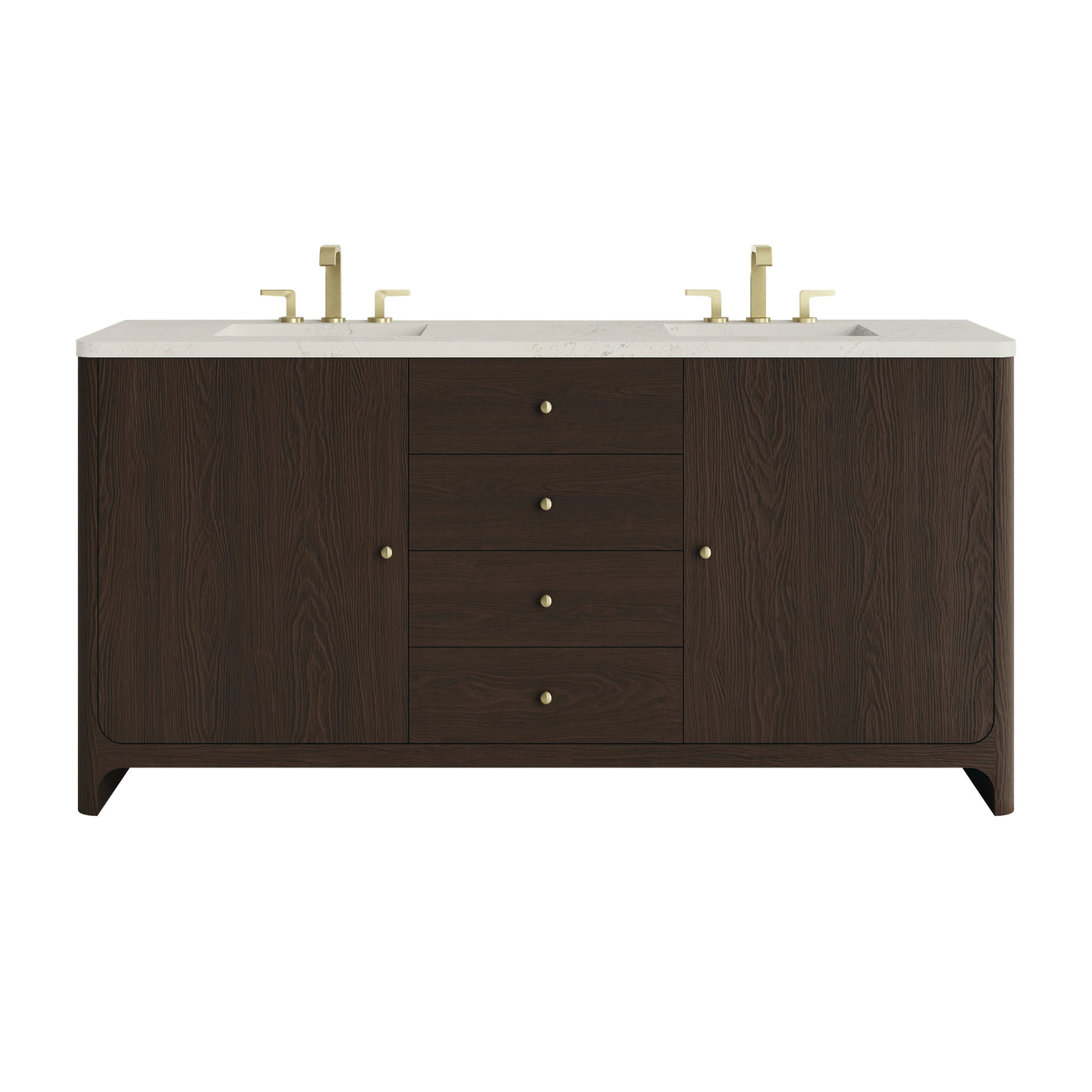 James Martin Gracyn 72" Double Bathroom Vanity, Sable with Siberian (Widespread) countertop