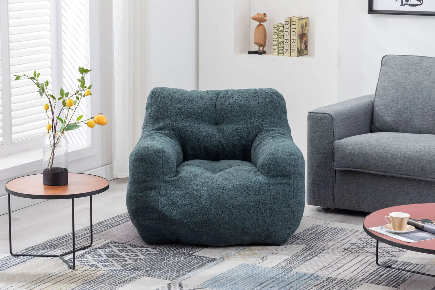 Soft Teddy Fabric Tufted Foam Bean Bag Chair With Teddy Fabric by HouseOfZazla