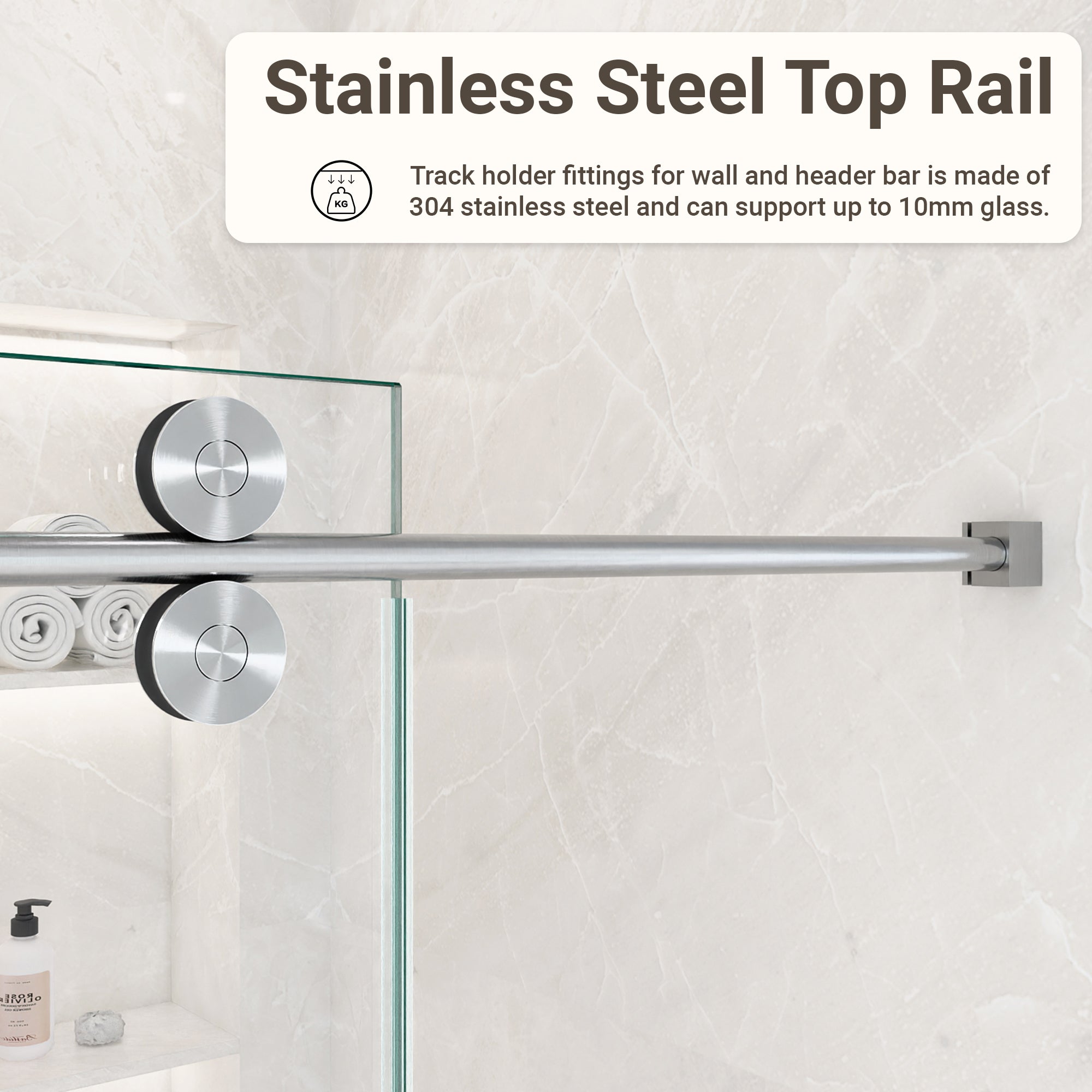 56-60"W x 72"H Frameless Sliding Shower Door – Clear Tempered Glass by HouseOfZazla