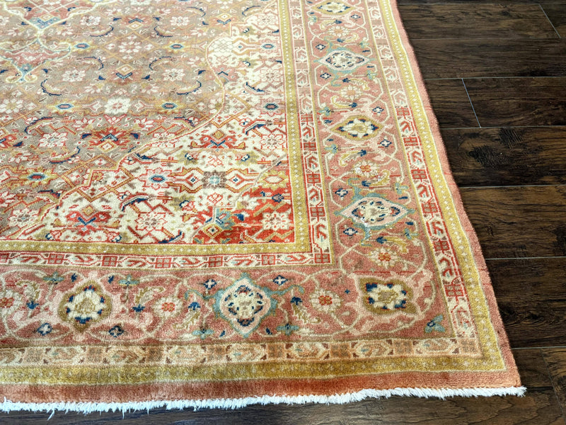 Antique Persian Tabriz Khoy Rug 8x10, Handmade Wool Carpet, Light Green Beige, Vintage Rug for Modern Home by Jewel Rugs