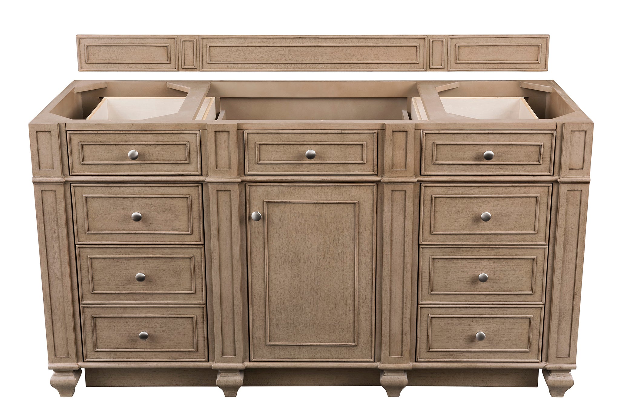 James Martin Bristol 60" Single Bathroom Vanity, Whitewashed Walnut, cabinet without a countertop