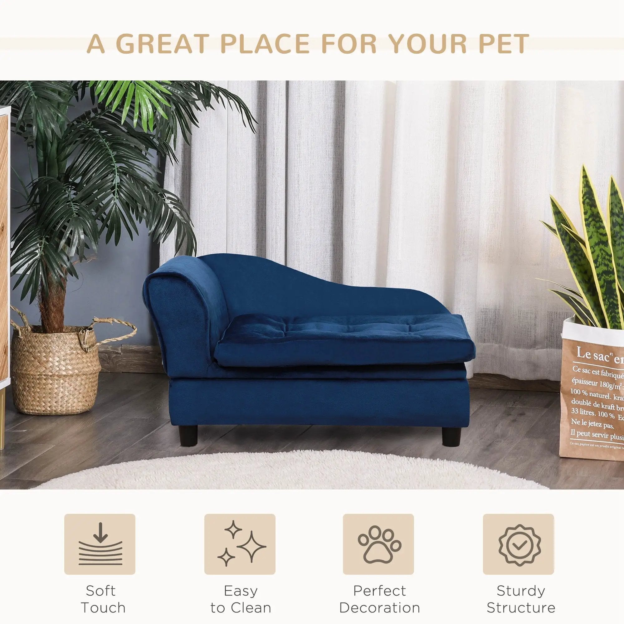 PawHut Luxury Fancy Dog Bed for Small Dogs with Hidden Storage by HouseOfZazla