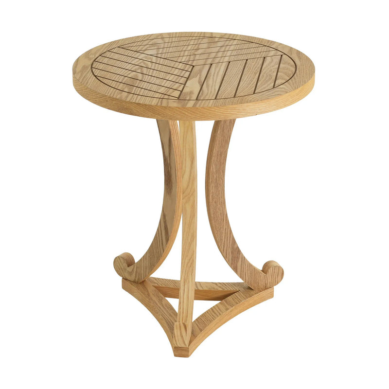 Natural Finish Round Wood Accent Table by HouseOfZazla