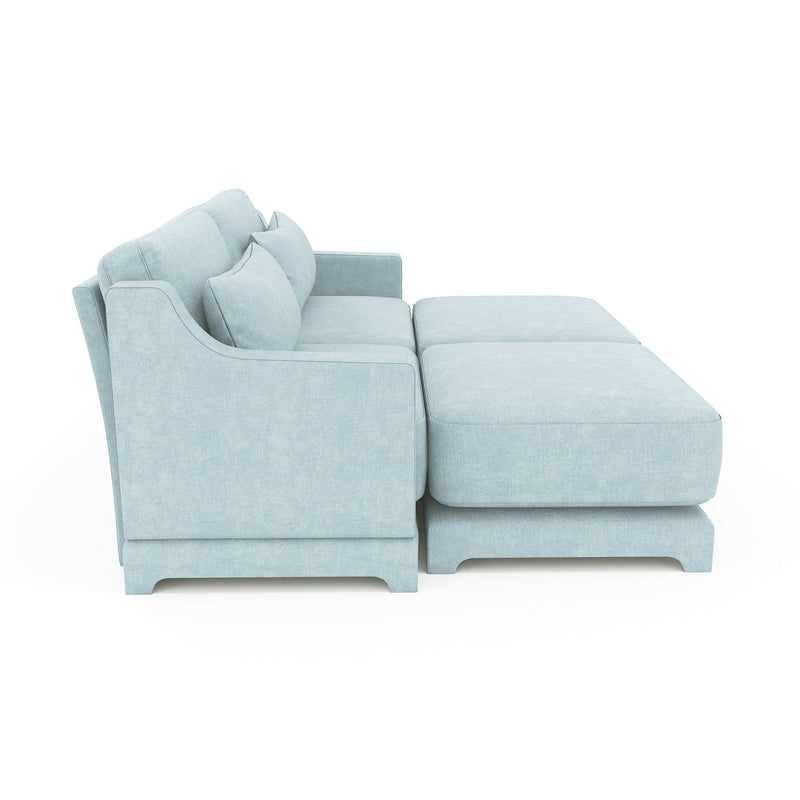 Stylish Sofa With Ottoman And Lumbar Pillows, Ergonomic Design by HouseOfZazla