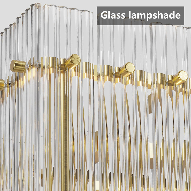 Modern Rectangular Crystal Glass 10-Light Chandelier by HouseOfZazla