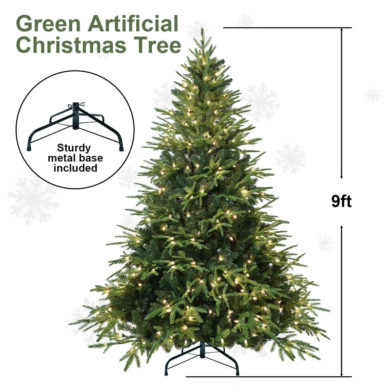 6.5ft Pre-Lit Artificial Christmas Tree with 450 Warm White Lights by HouseOfZazla