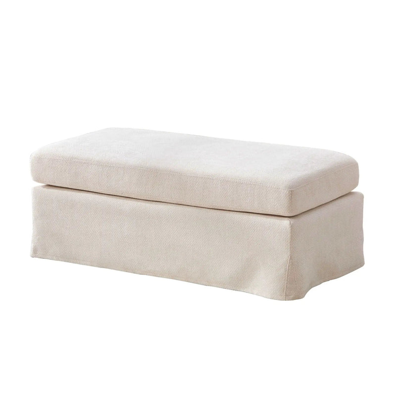 Wide Modern Upholstered Ottoman Foot Stool by Unique Piece Furniture
