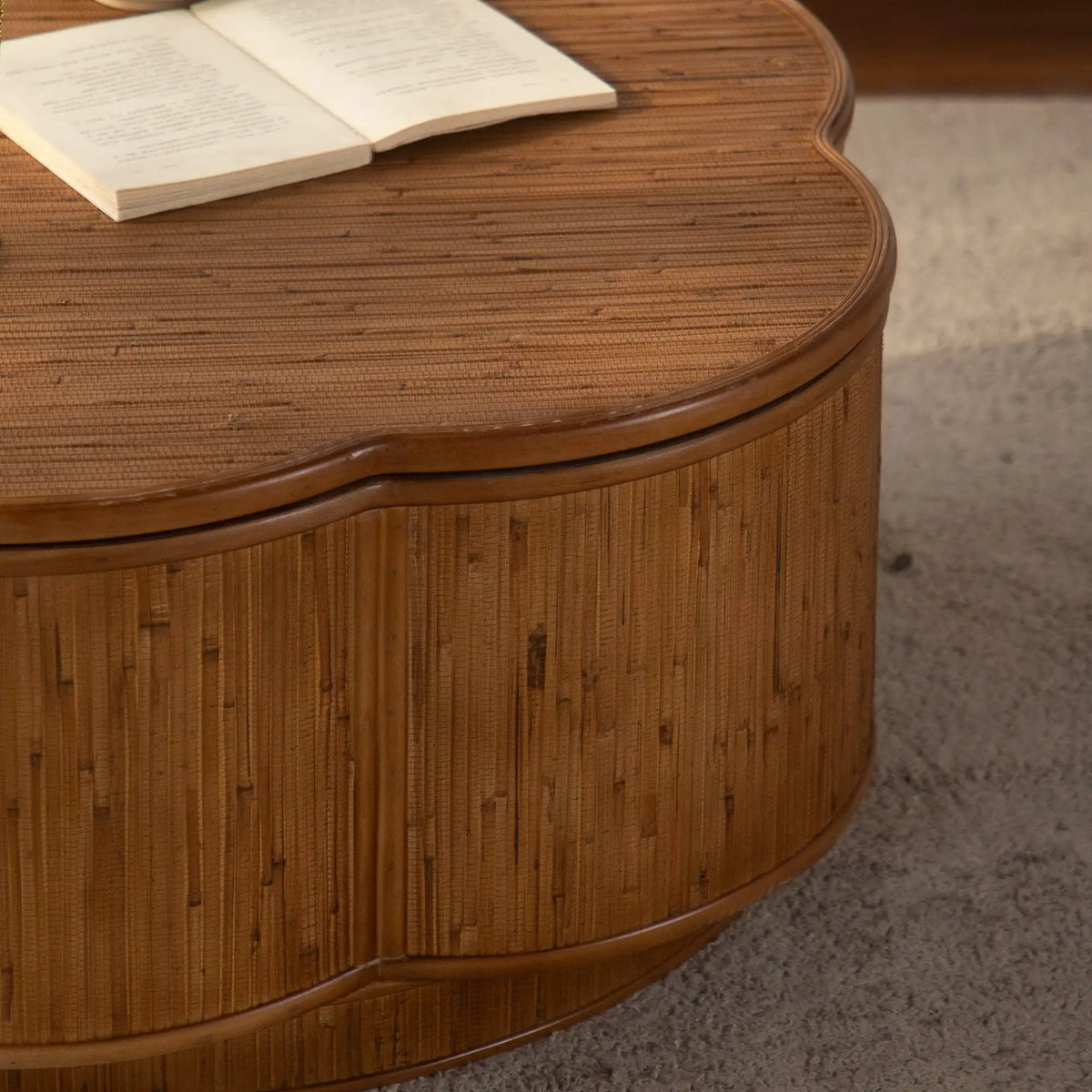 Flower-Shaped Rattan Coffee Table with Storage by HouseOfZazla