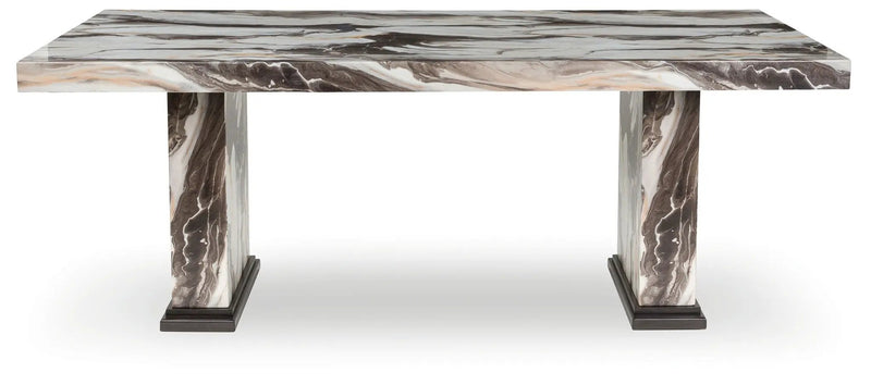 Jeshina - Dining Table - Dark Brown / Beige by Unique Piece Furniture