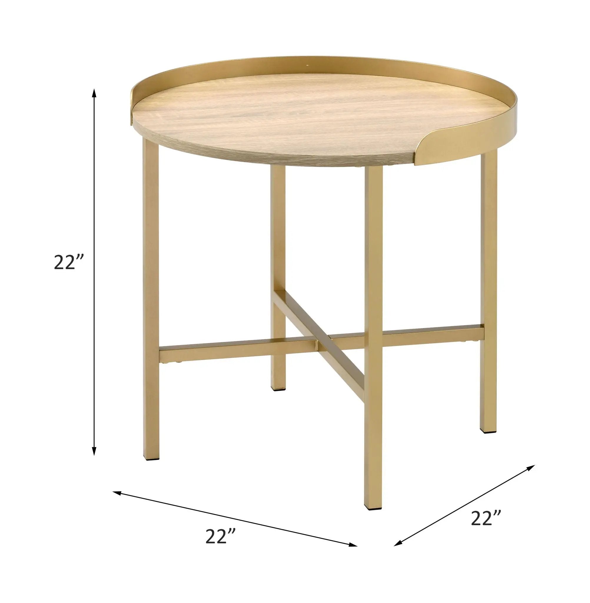 Mithea - End Table - Oak / Gold by HouseOfZazla