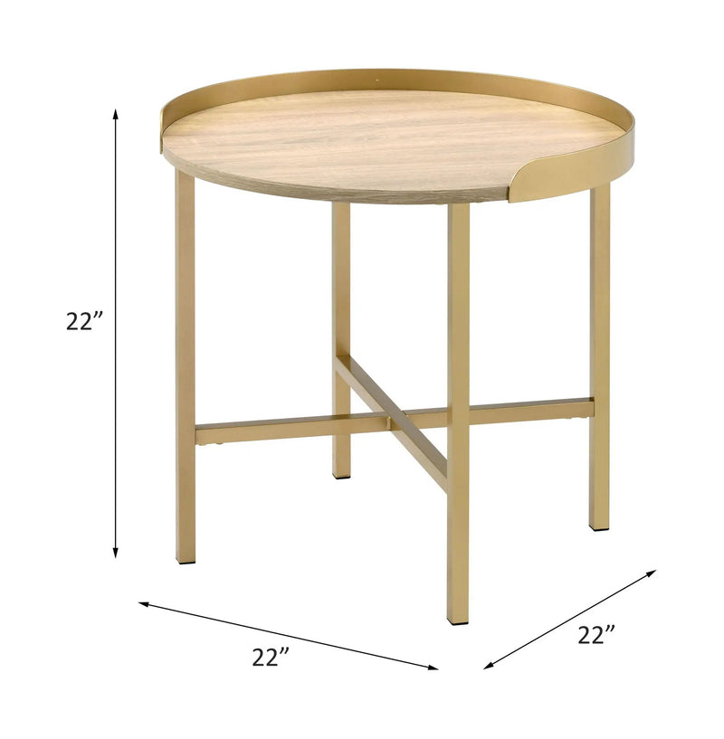 Mithea - End Table - Oak / Gold by Unique Piece Furniture