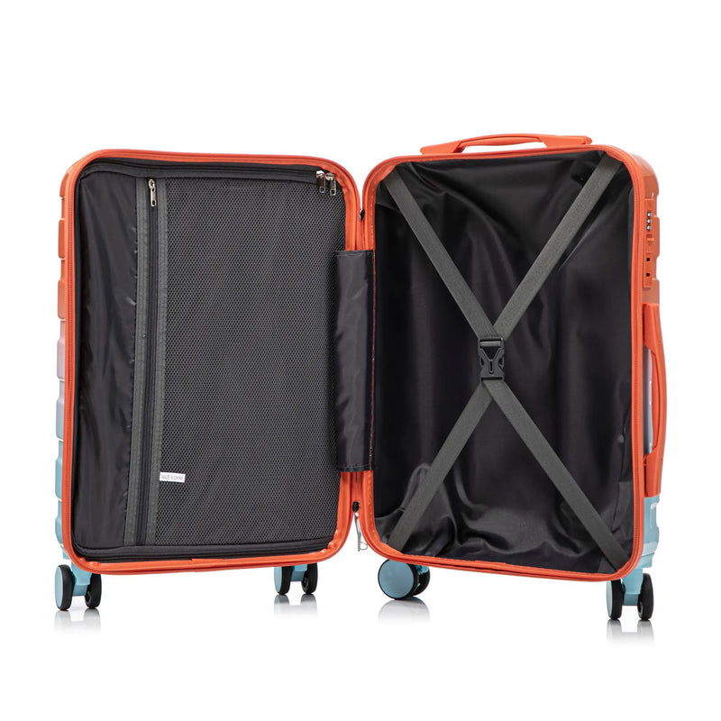 2 Pc PC Spinner Wheel Luggage Set with Gradient Color and Lock by HouseOfZazla