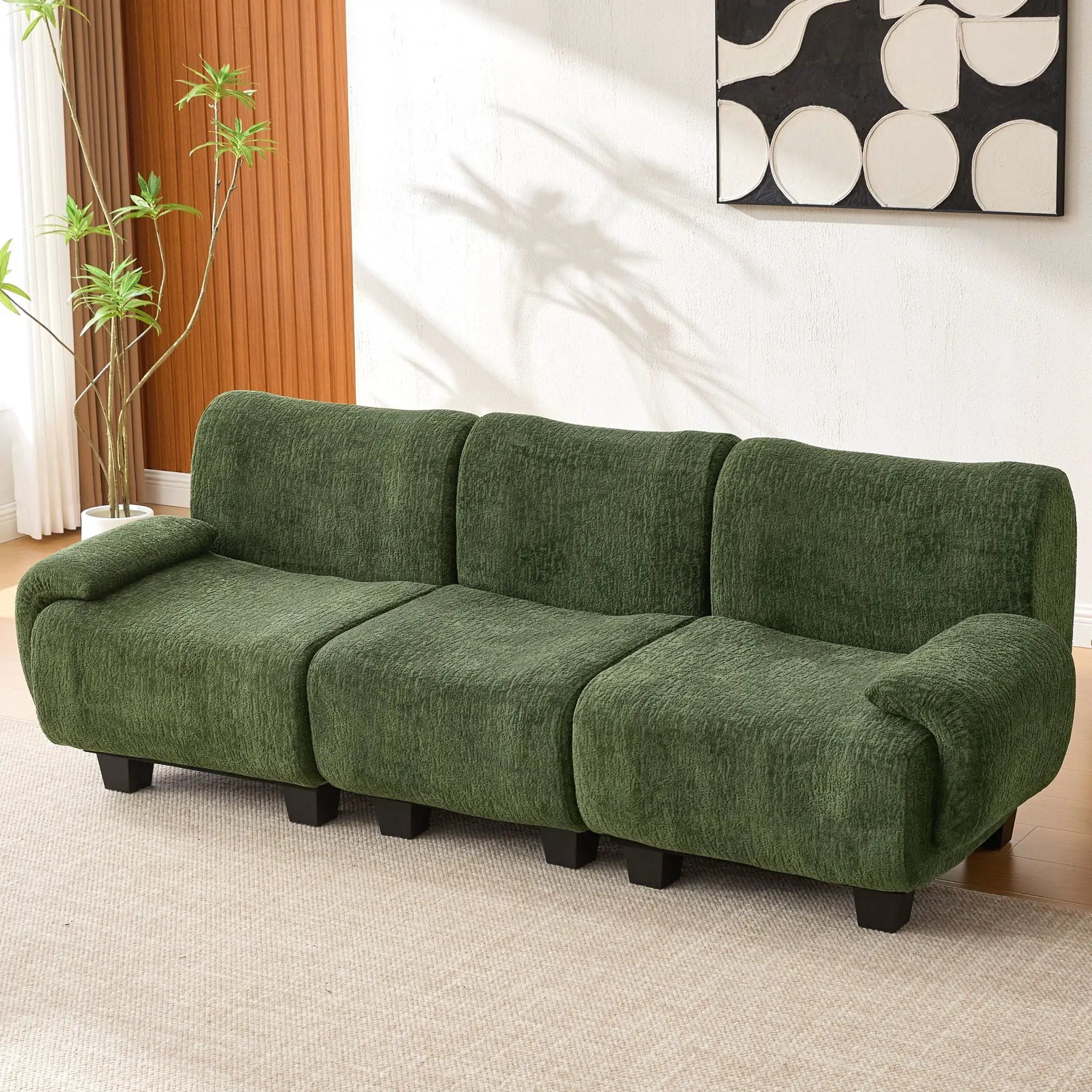3 Seater Sofa Couch With Curved Armrests by Unique Piece Furniture