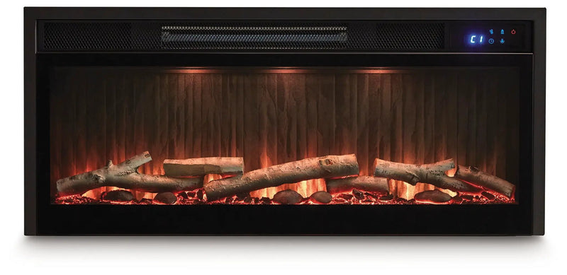 Entertainment Accessories - Fireplace Insert With Faux Birch Log Set - Black by Unique Piece Furniture