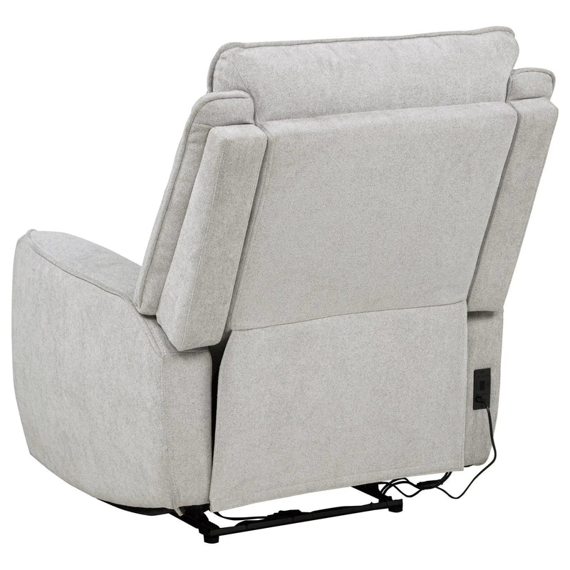 Sylmar Chenille Upholstered Power Recliner Dove Grey by Unique Piece Furniture