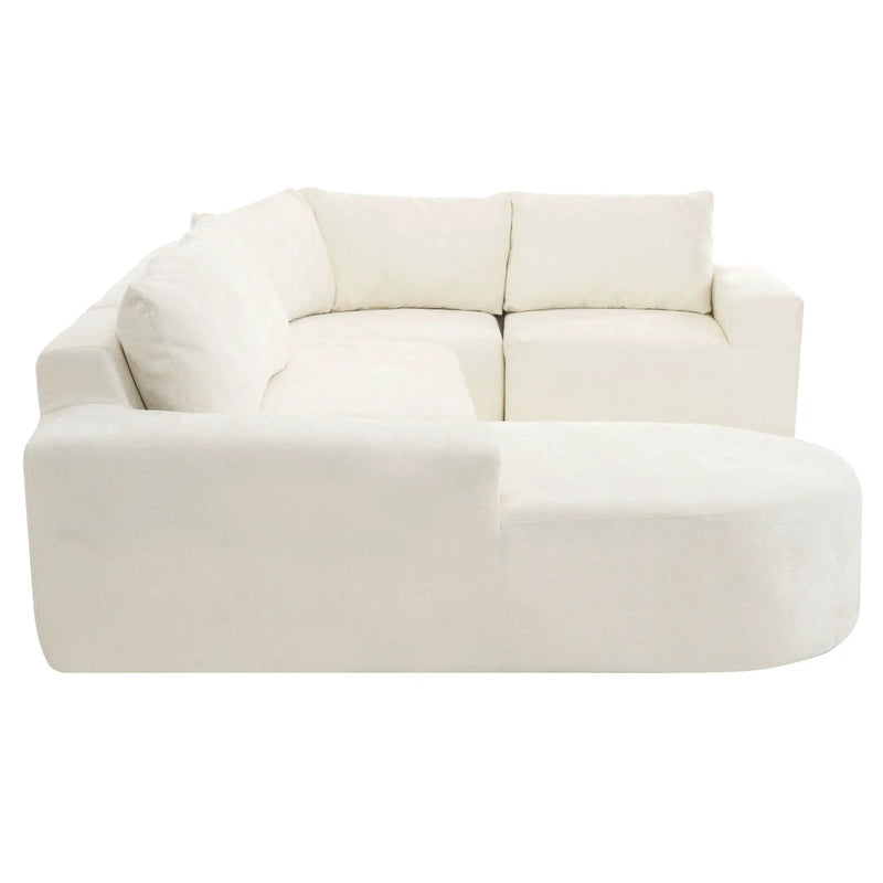 Modular Cloud Sectional Sofa Set, U-Shaped Upholstered Couch With Deep Seat by HouseOfZazla