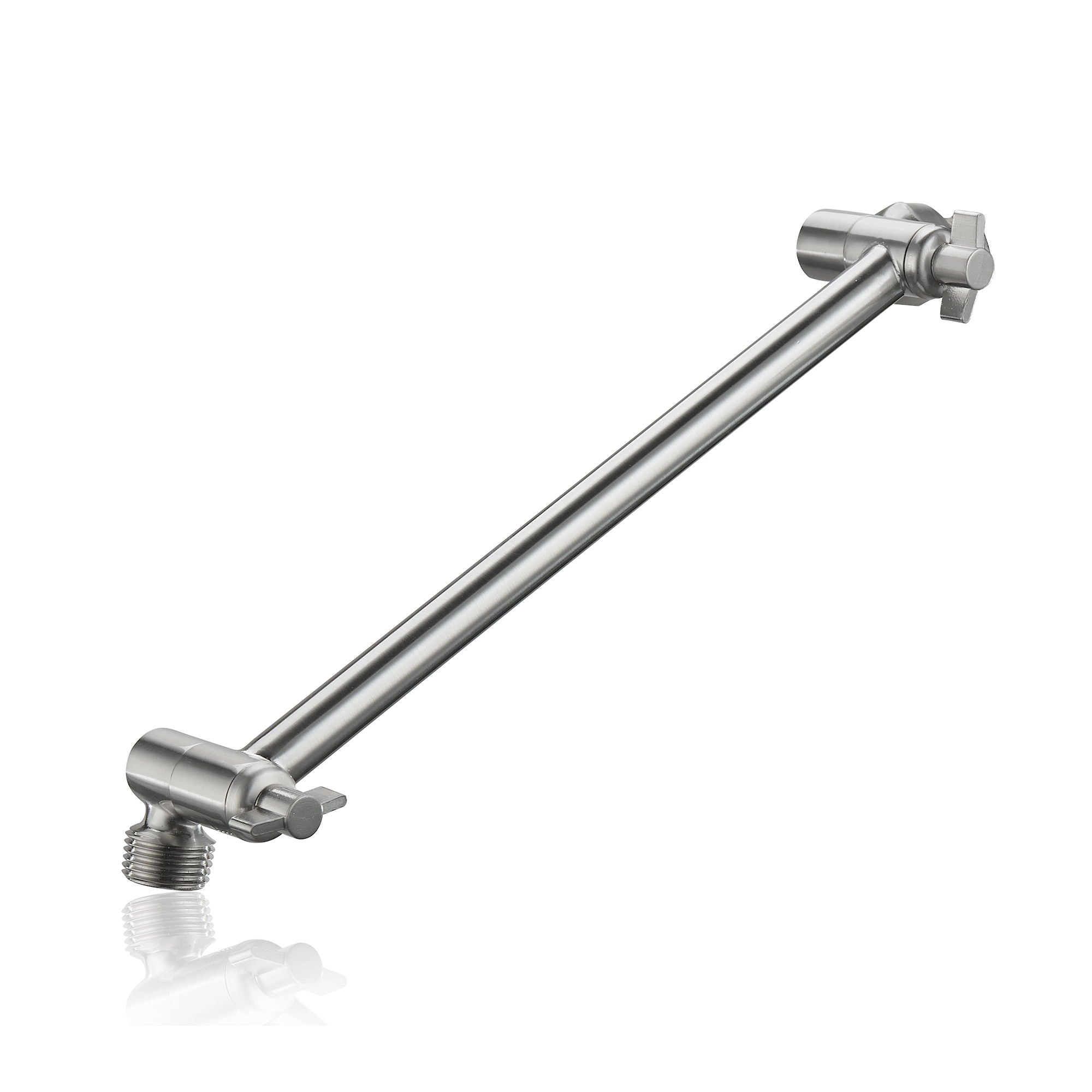 Luxury Rain Shower Head With Adjustable Arm, 10" Square, Stainless Steel - Brushed Nickel by HouseOfZazla