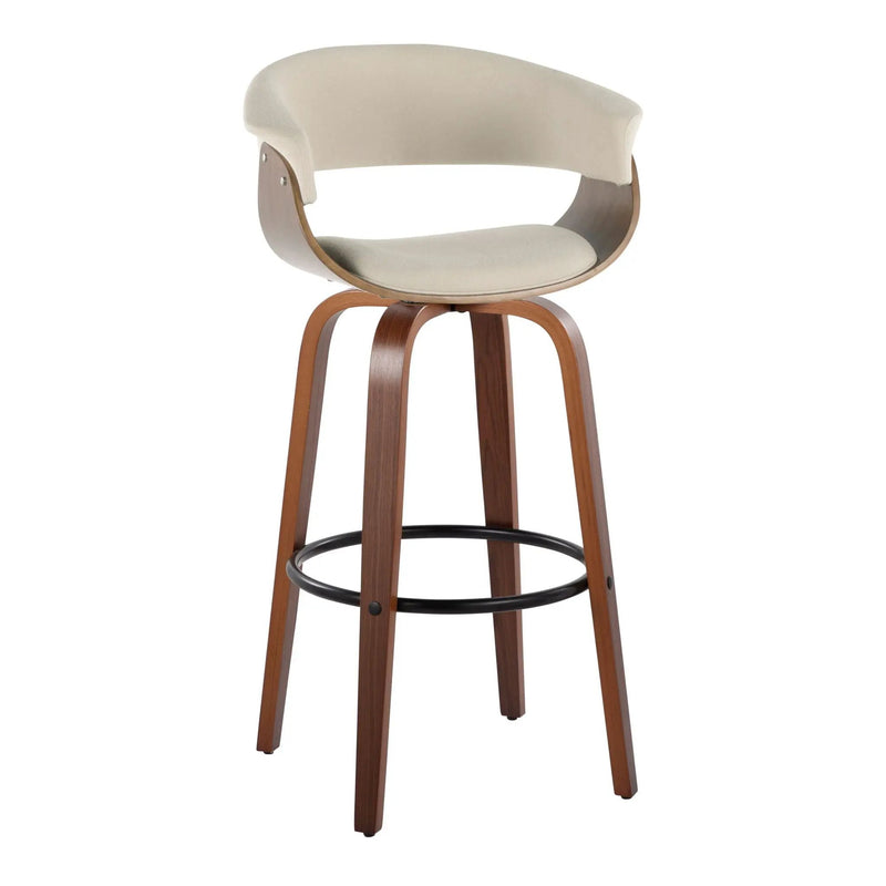 Vintage Mod - Mid Century Modern Fixed Height Barstool With Swivel & Round Footrest (Set of 2) by Unique Piece Furniture