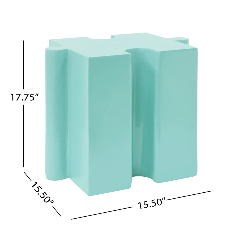 3-Piece Artistic Puzzle Table Set, Modular MGO Side Tables with Interlocking Design by HouseOfZazla