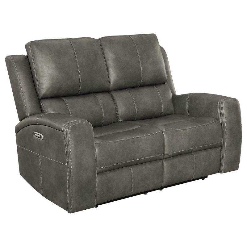 Brickston 3-piece Triple Power Reclining Sofa Set Charcoal by Unique Piece Furniture