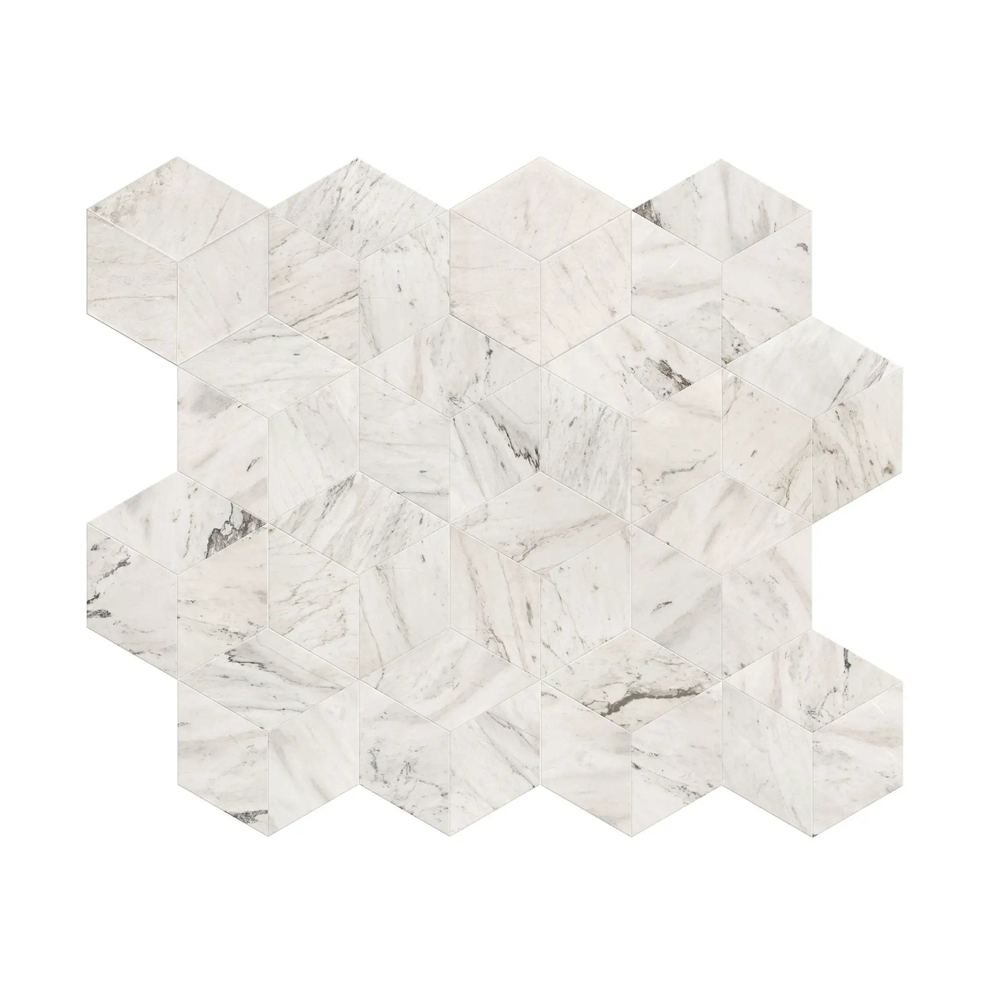 Hexagon Natural Marble Polished Tile For Wall And Floor (Set of 12) by HouseOfZazla