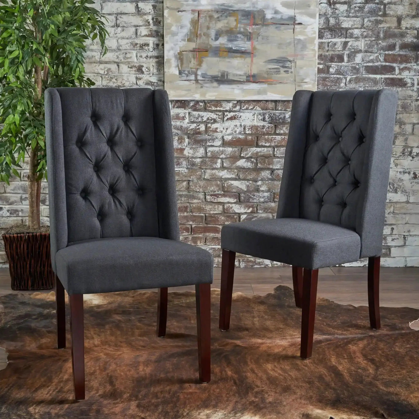 Sophisticated Tufted Dining Chair With High Back Design by HouseOfZazla