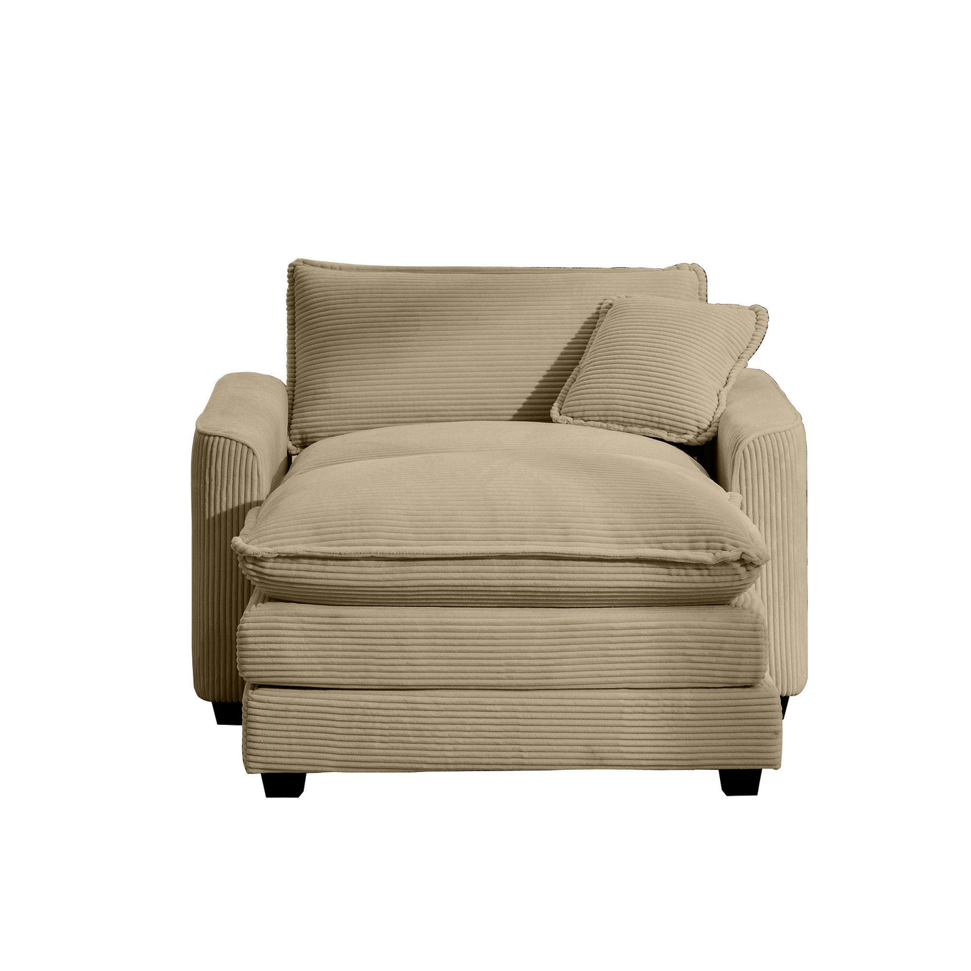 Classic Modern Comfortable Single Chair Deep Seat Sofa With Footstool by Unique Piece Furniture