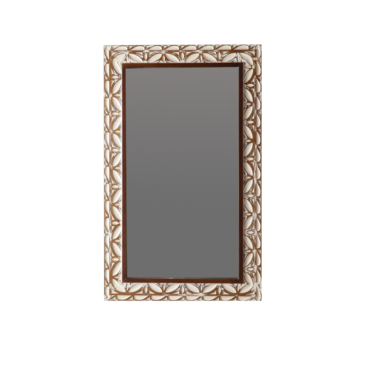 29.13"×47.24" Rectangular Carved Leaf Wall Mirror by HouseOfZazla