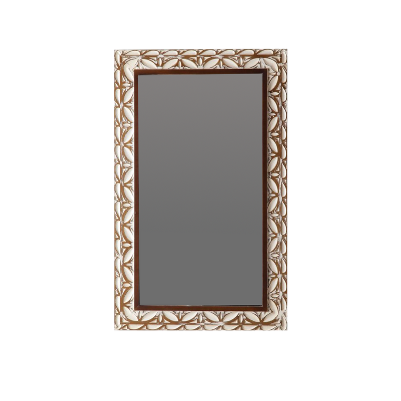 29.13"×47.24" Rectangular Carved Leaf Wall Mirror by HouseOfZazla