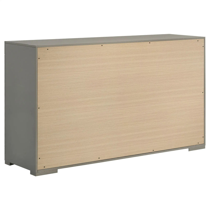 Ives 6-drawer Dresser Cabinet Grey High Gloss by Unique Piece Furniture