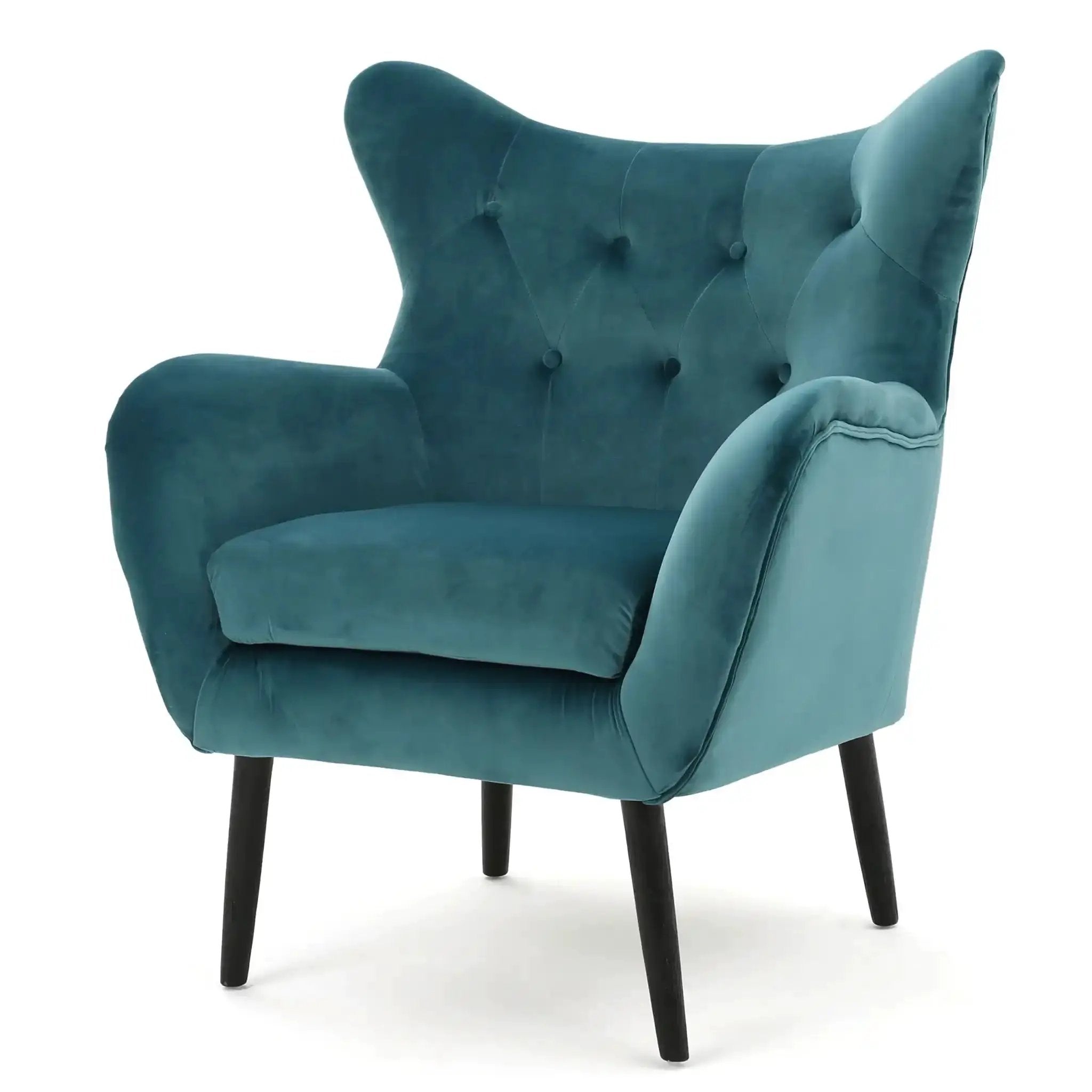 Alyssa Mid Century Upholstered Arm Chair With Wingback Design by HouseOfZazla