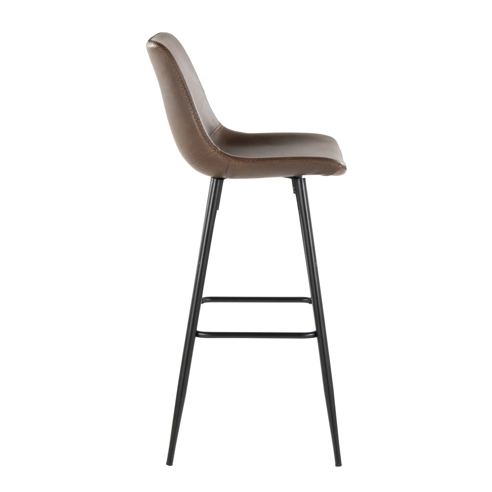 Durango - Industrial / Urban Fixed Height Barstool Square Footrest (Set of 2) - Black / Espresso by Unique Piece Furniture