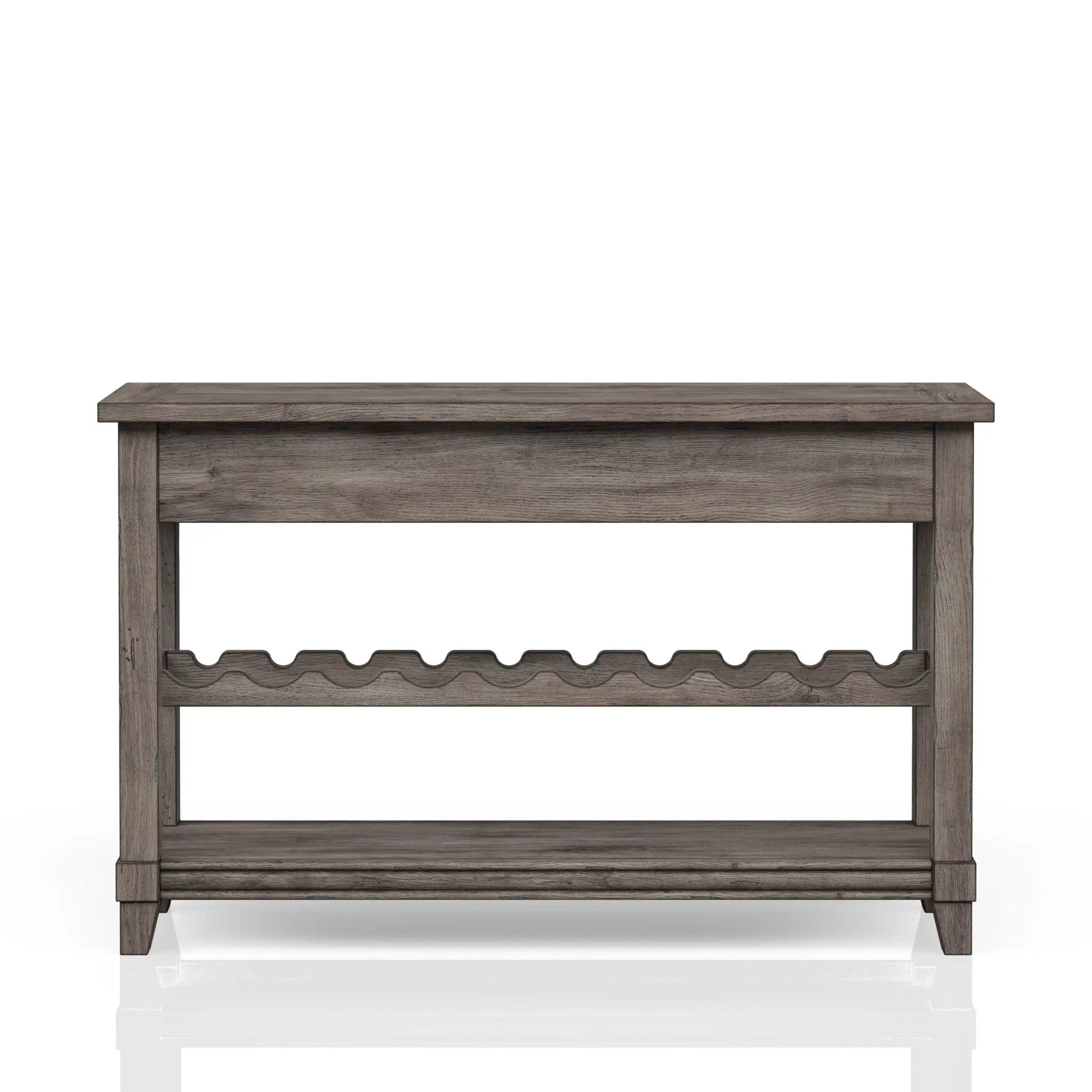 Console Table With Wine Bottle Storage Storage Drawers - Gray by Unique Piece Furniture