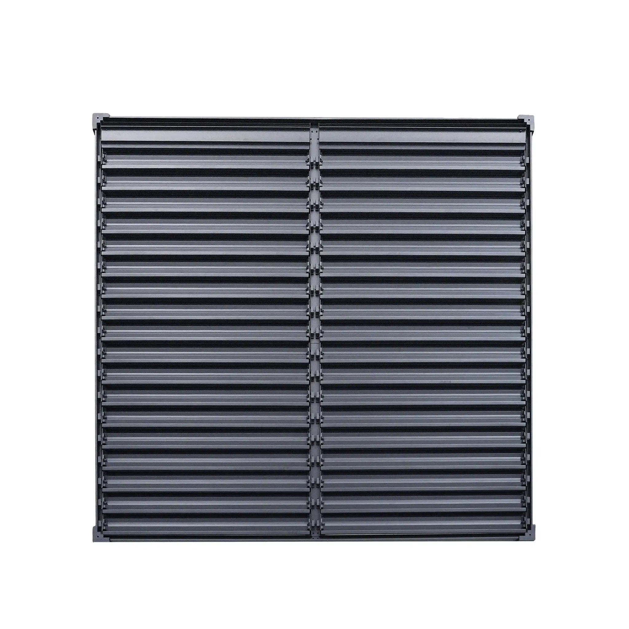 Byron Black Outdoor Pergola Aluminum with Adjustable Louvered Roof by HouseOfZazla