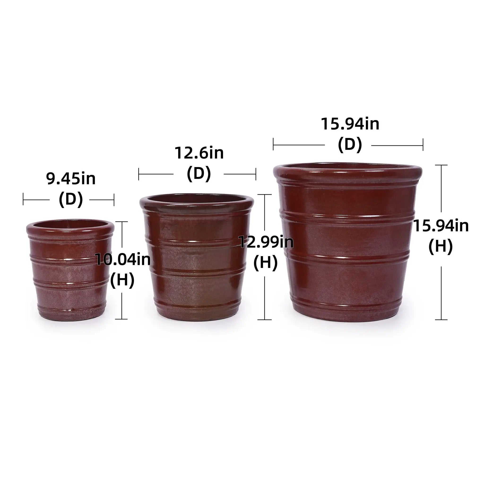 3 Pieces Flowerpot, Planter For Patio, Garden Or Windowsills by Unique Piece Furniture