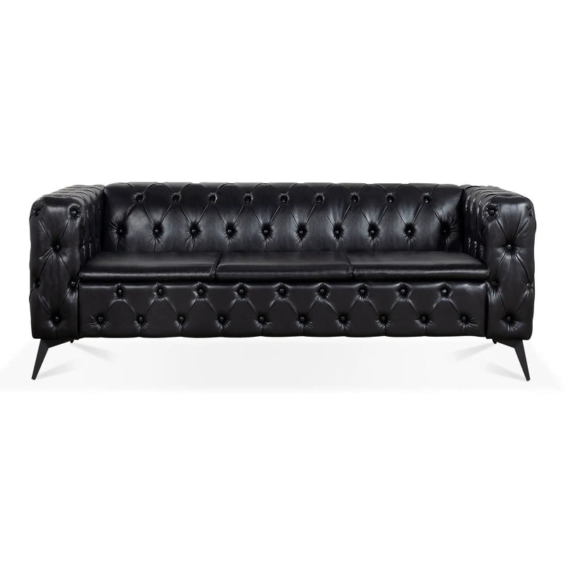 Square Arm Removable Cushion 3 Seater Sofa by HouseOfZazla