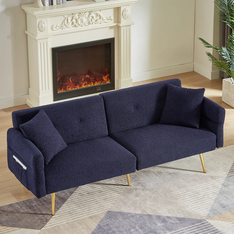 Modern Teddy Upholstered Accent Loveseat Sofa by HouseOfZazla