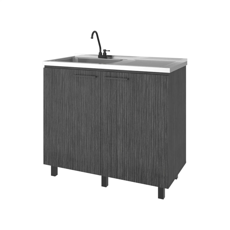 Alatna Freestanding Utility Base Cabinet with Stainless Steel Countertop by HouseOfZazla