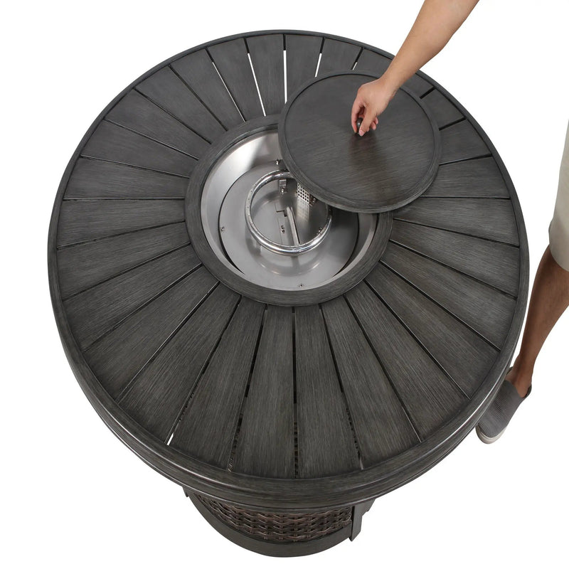 Propane Outdoor Fire Pit Table - Gray by HouseOfZazla