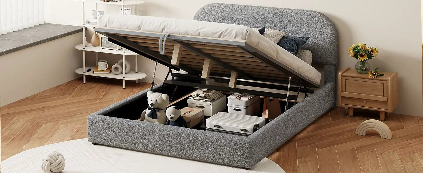 Upholstered Platform Bed With Hydraulic Storage System by HouseOfZazla