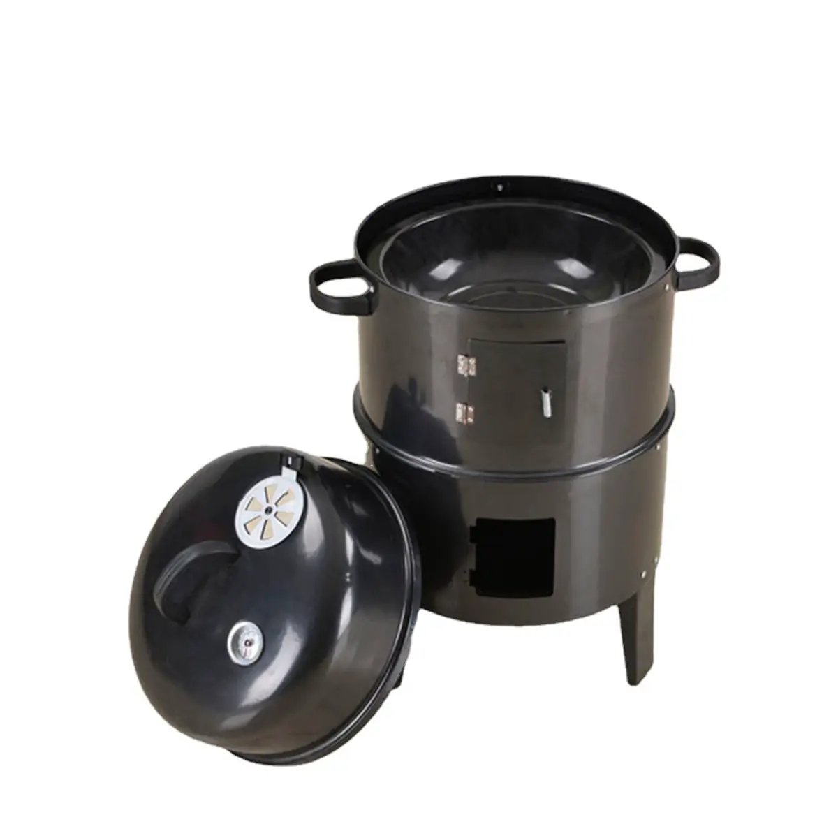 Outdoor Double-Layer Grill Charcoal Wood Fired Braising and Smoking Stove by HouseOfZazla