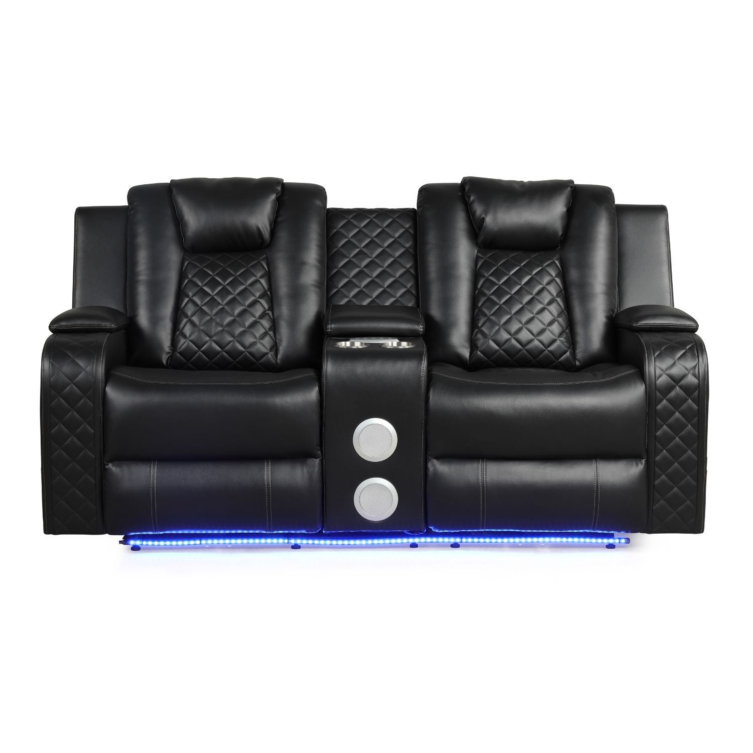 Benz - Power Reclining Loveseat & LED Lighting And Built In USB by HouseOfZazla
