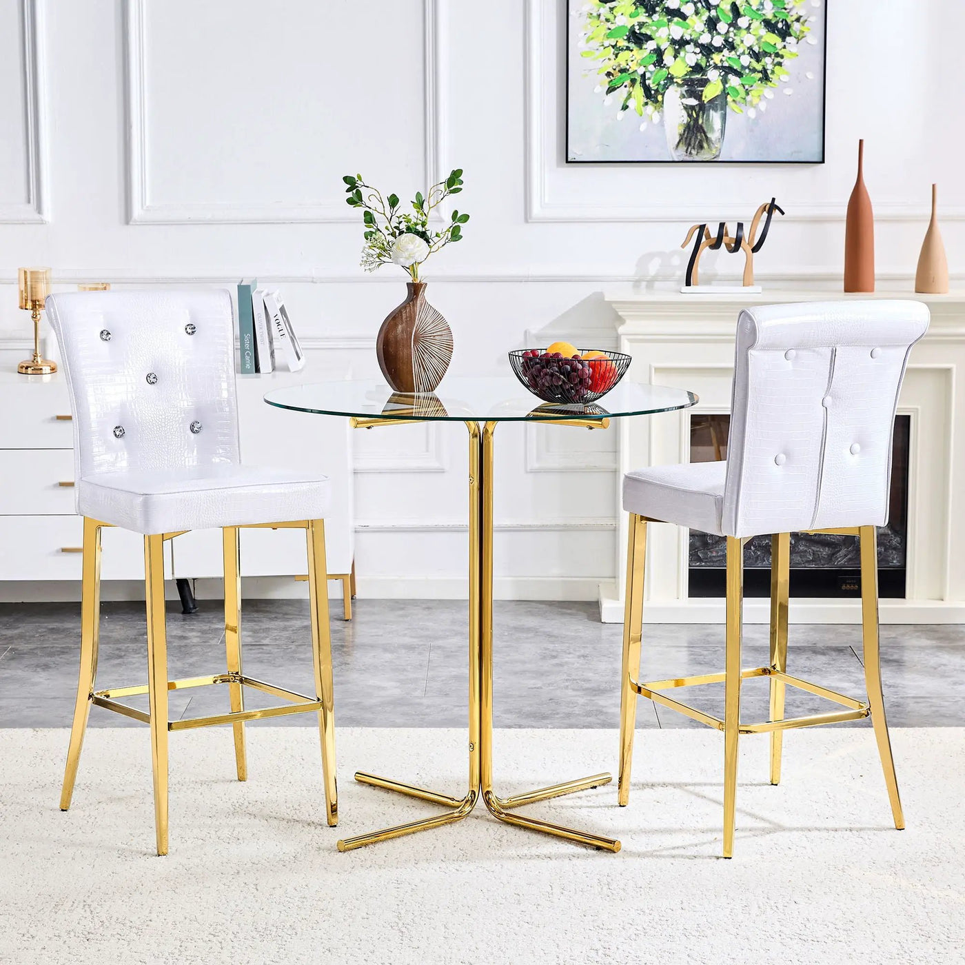 Bar Chairs With Crystal Clasp Design (Set of 2) by HouseOfZazla