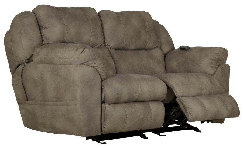 Flynn - Power Lay Flat Rocking Loveseat With Power Adjustable Headrest & Lumbar And Dual Heat & Massage - Fig by Unique Piece Furniture