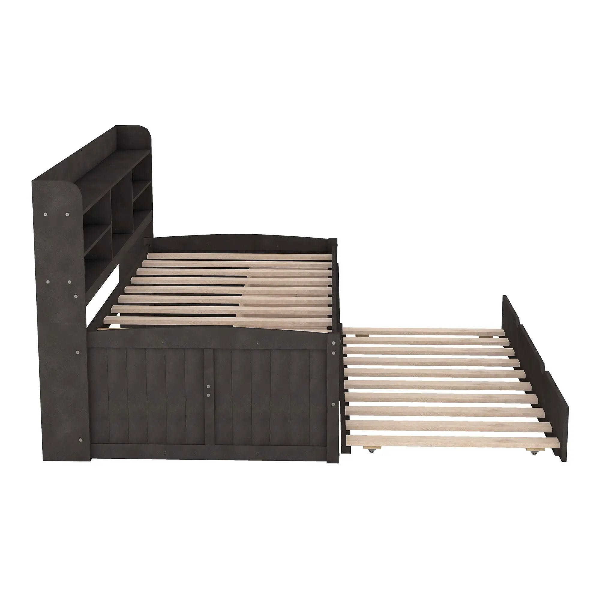 Captain Bed With Built In Bookshelves, 3 Storage Drawers, And Trundle by HouseOfZazla