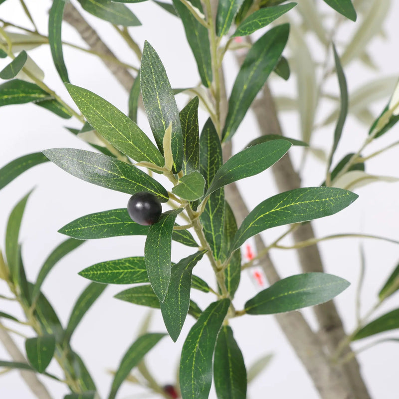 8FT Artificial Olive Tree with Decorative White Planter by HouseOfZazla
