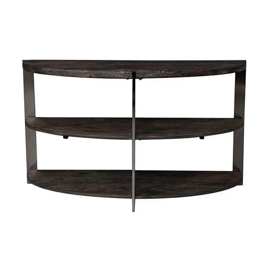 Kalne Console Table Half Moon Shape with 2 Open Shelves by HouseOfZazla