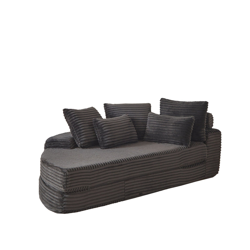 Semi Circular 2 In 1 Sofa Bed With Neck Pillow And Throw Pillows by HouseOfZazla